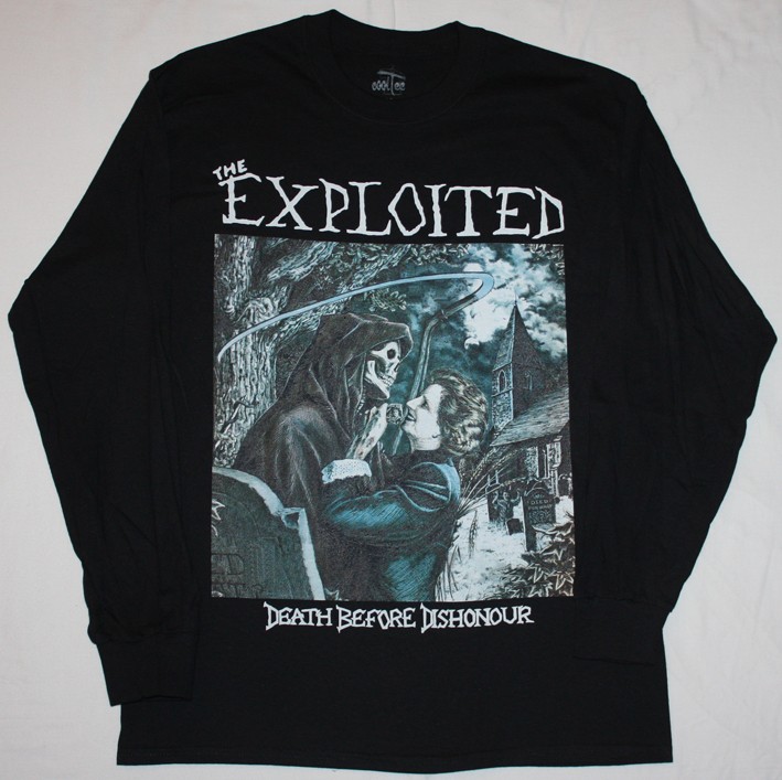 THE EXPLOITED DEATH BEFORE DISHONOUR'87  NEW BLACK LONG SLEEVE T-SHIRT