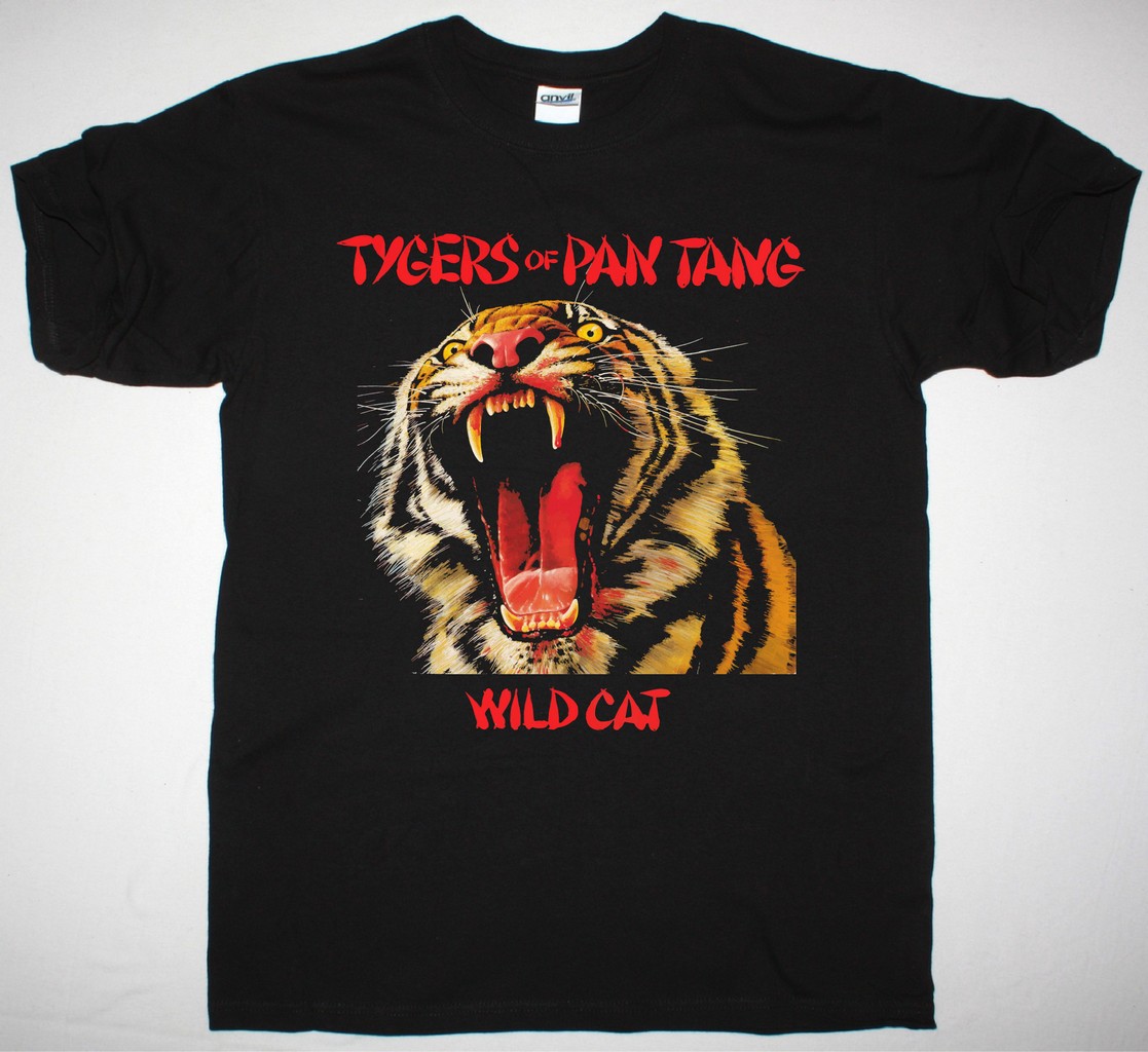 TYGERS OF PAN TANG WILD CAT 1980 NEW BLACK T-SHIRT
