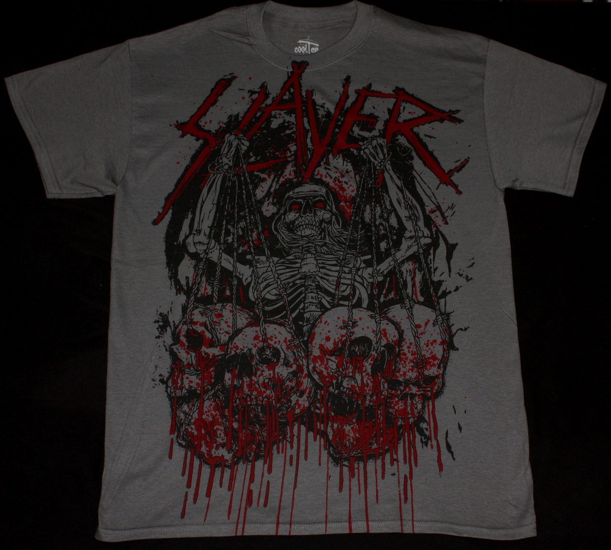 SLAYER SKULL TROPHIES NEW GREY CHARCOAL T-SHIRT