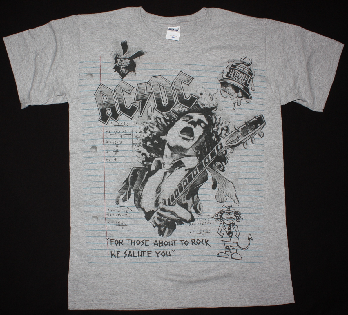 AC DC NOTEBOOK AC/DC NEW SPORTS GREY T-SHIRT