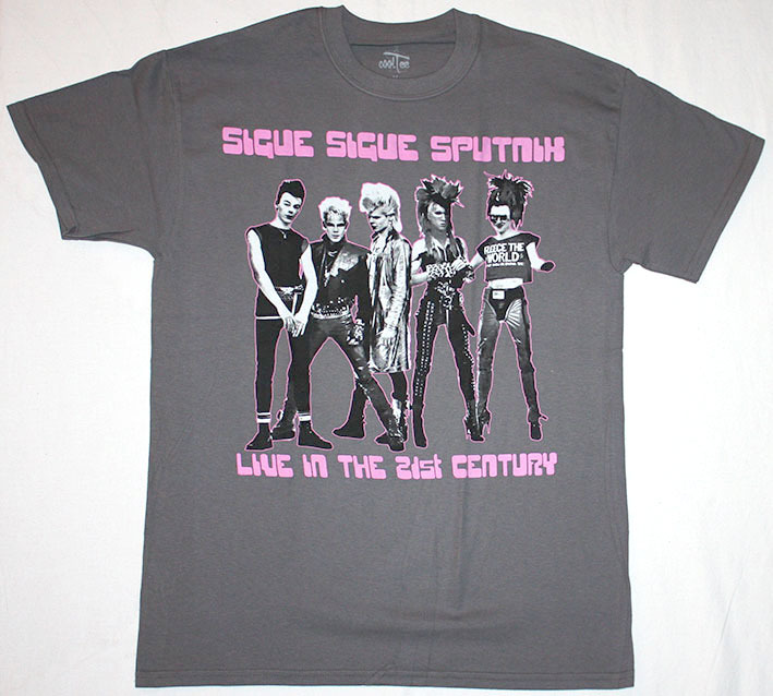 SIGUE SIGUE SPUTNIK 21ST CENTURY GENERATION X NEW GREY T-SHIRT