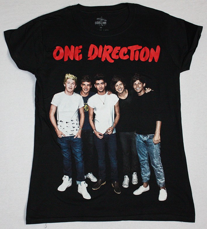 ONE DIRECTION BAND NEW BLACK LADY T-SHIRT