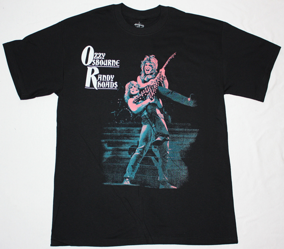 OZZY OSBOURNE RANDY RHOADS NEW BLACK T-SHIRT