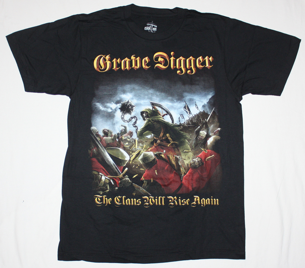 GRAVE DIGGER THE CLANS WILL RISE AGAIN'10  NEW BLACK T-SHIRT