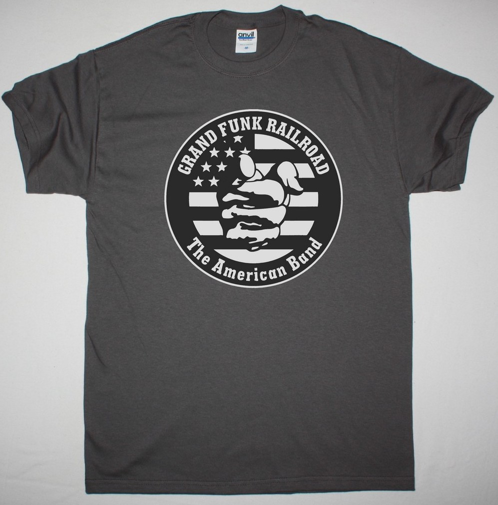 GRAND FUNK RAILROAD THE AMERICAN BAND NEW GREY T-SHIRT