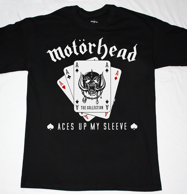 MOTORHEAD ACES UP MY SLEEVE NEW BLACK T-SHIRT