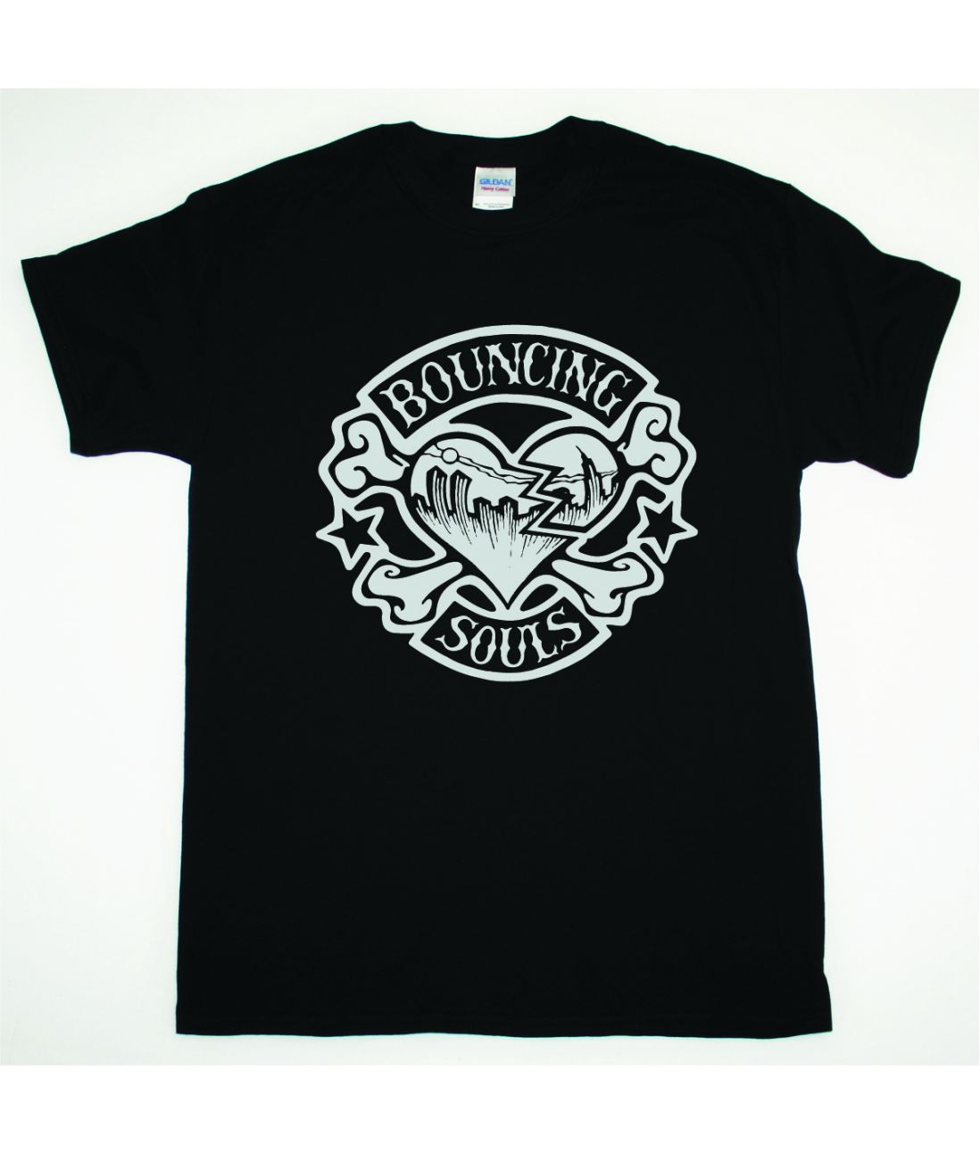 BOUNCING SOULS HEART LOGO NEW BLACK T SHIRT