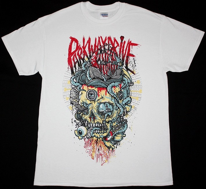 PARKWAY DRIVE SHIPWRECKED BONES NEW WHITE T-SHIRT