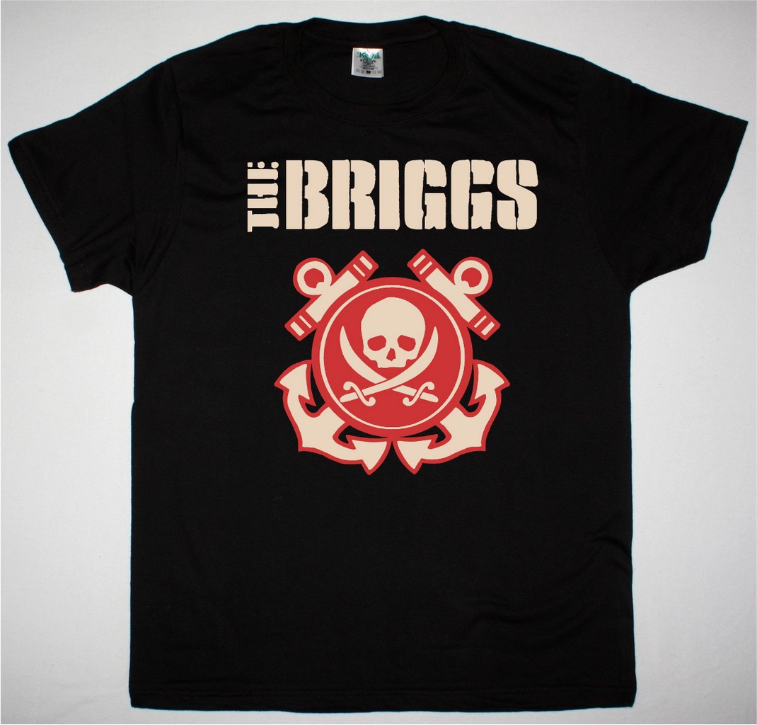 THE BRIGGS SKULL & ANCHOR NEW BLACK T SHIRT