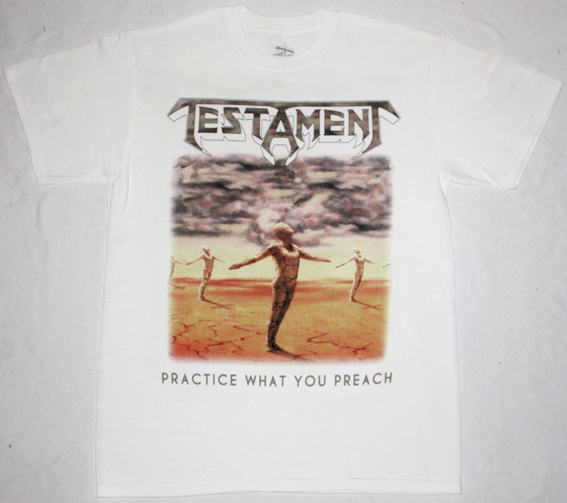 TESTAMENT PRACTICE WHAT YOU PREACH'89 NEW WHITE T-SHIRT