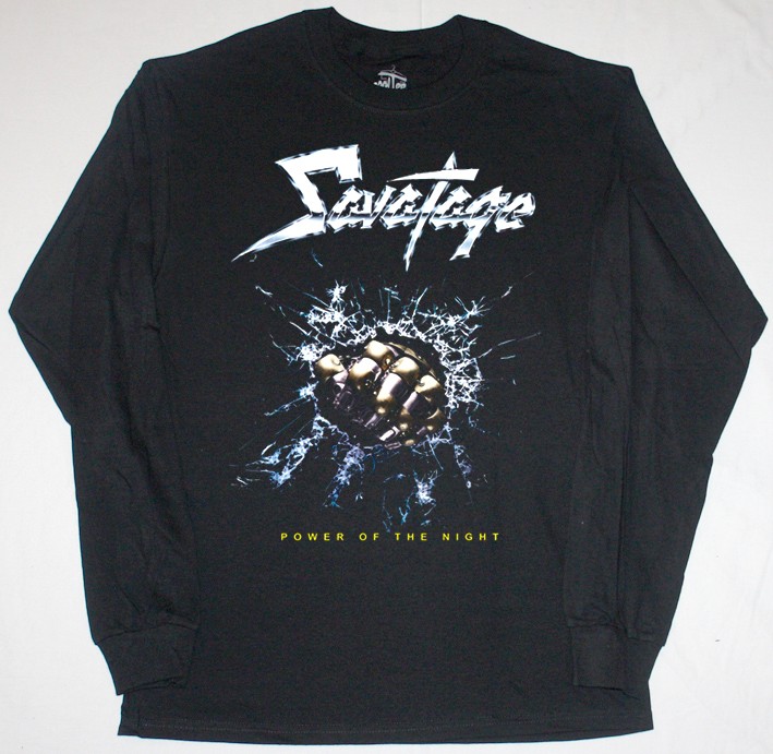 SAVATAGE POWER OF THE NIGHT'85  BLACK LONG SLEEVE T-SHIRT