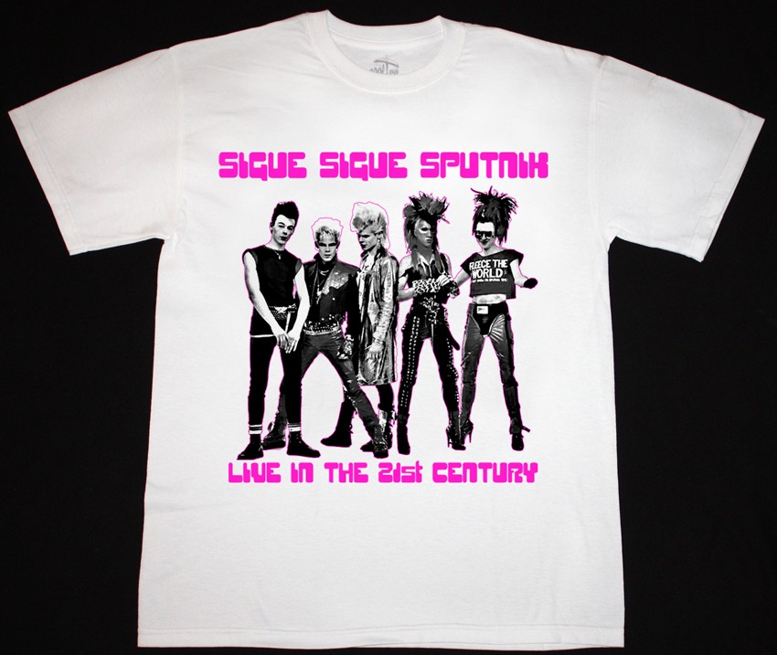 SIGUE SIGUE SPUTNIK 21ST CENTURY NEW WHITE T-SHIRT