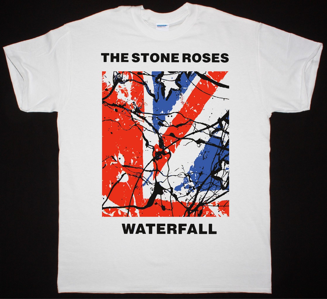 THE STONE ROSES WATERFALL NEW WHITE T-SHIRT