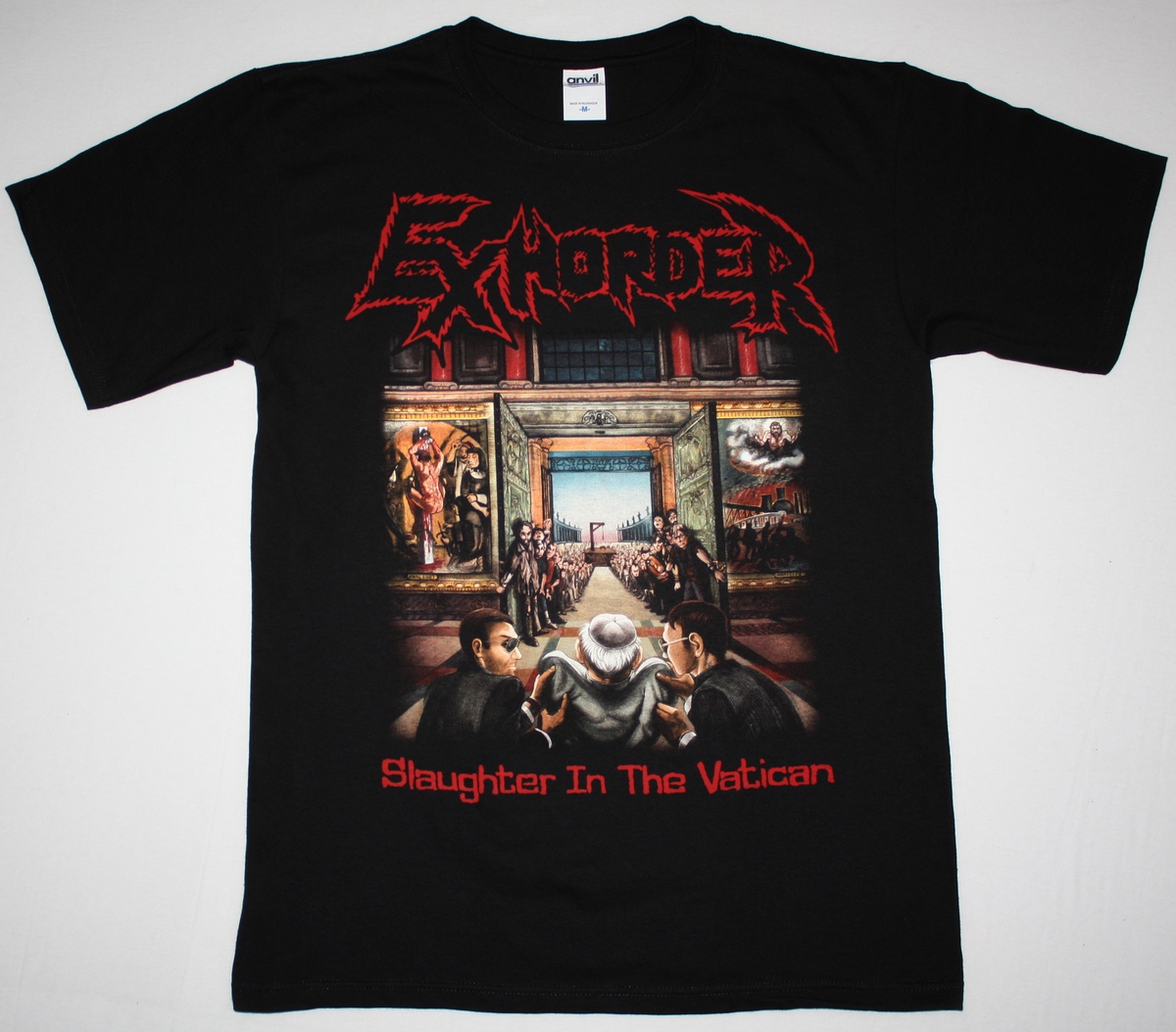 EXHORDER SLAUGHTER IN THE VATICAN 90 NEW BLACK T-SHIRT