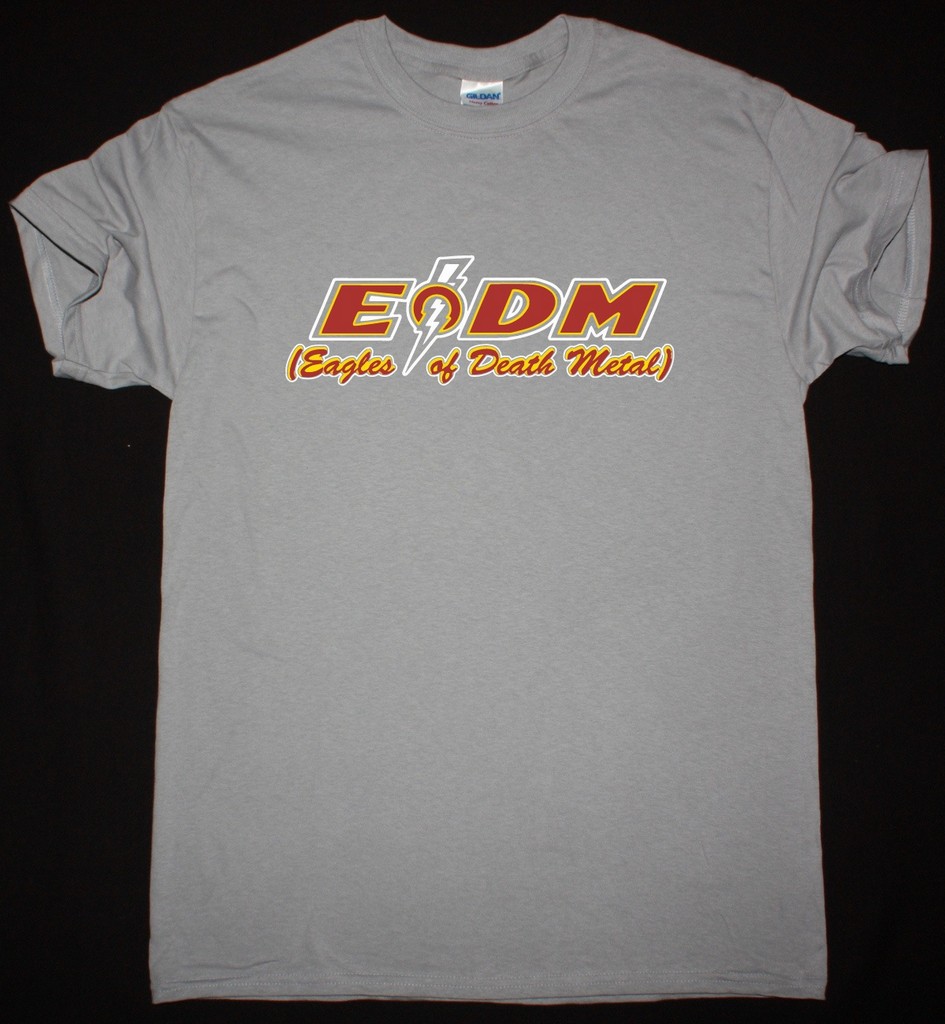 EAGLES OF DEATH METAL ZIPPER DOWN NEW LIGHT GREY TSHIRT