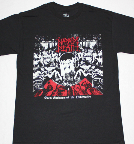NAPALM DEATH FROM ENSLAVEMENT TO OBLITERATION'88 NEW BLACK T-SHIRT