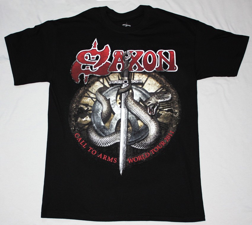 SAXON CALL TO ARMS WORLD TOUR 2011 NEW BLACK T-SHIRT