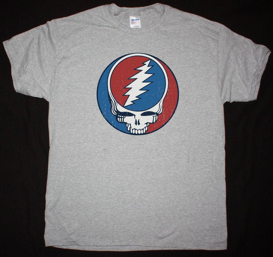 GRATEFUL DEAD VINTAGE LOGO NEW SPORTS GREY T SHIRT