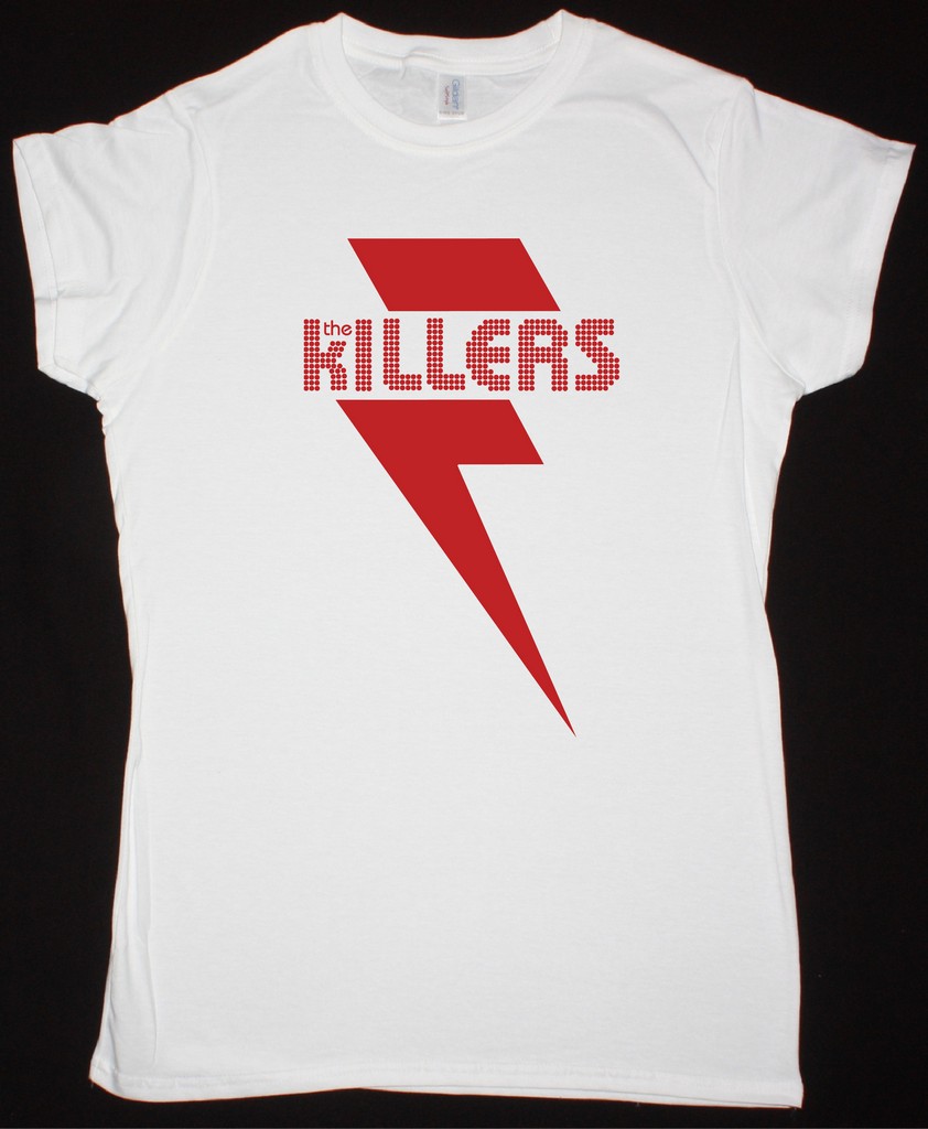 THE KILLERS RED BOLT  WHITE  LADY T SHIRT