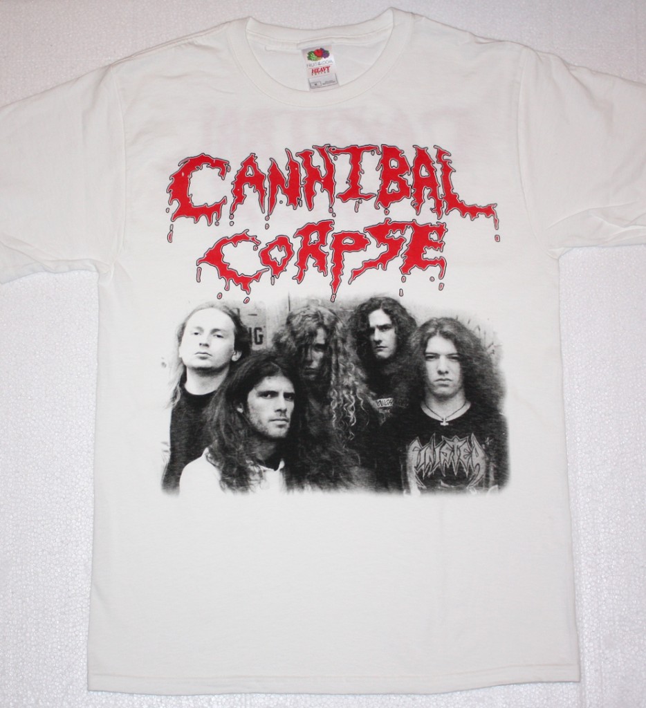 CANNIBAL CORPSE CLASSIC LINE UP NEW WHITE T-SHIRT