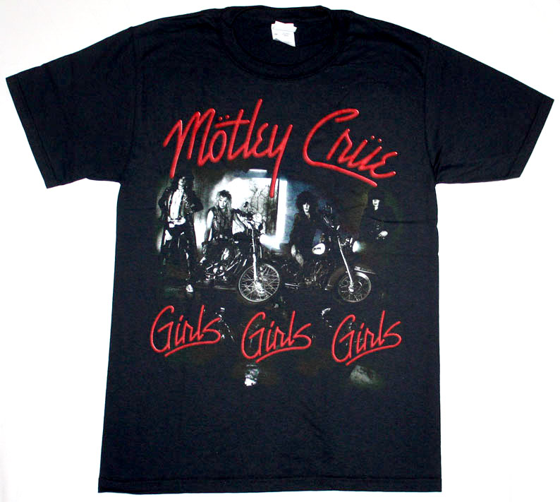 MOTLEY CRUE GIRLS GIRLS GIRLS '87  NEW BLACK T-SHIRT