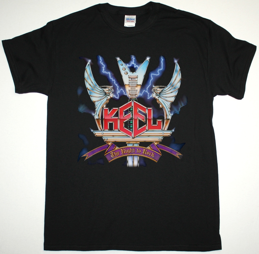 KEEL THE RIGHT TO ROCK NEW BLACK T-SHIRT