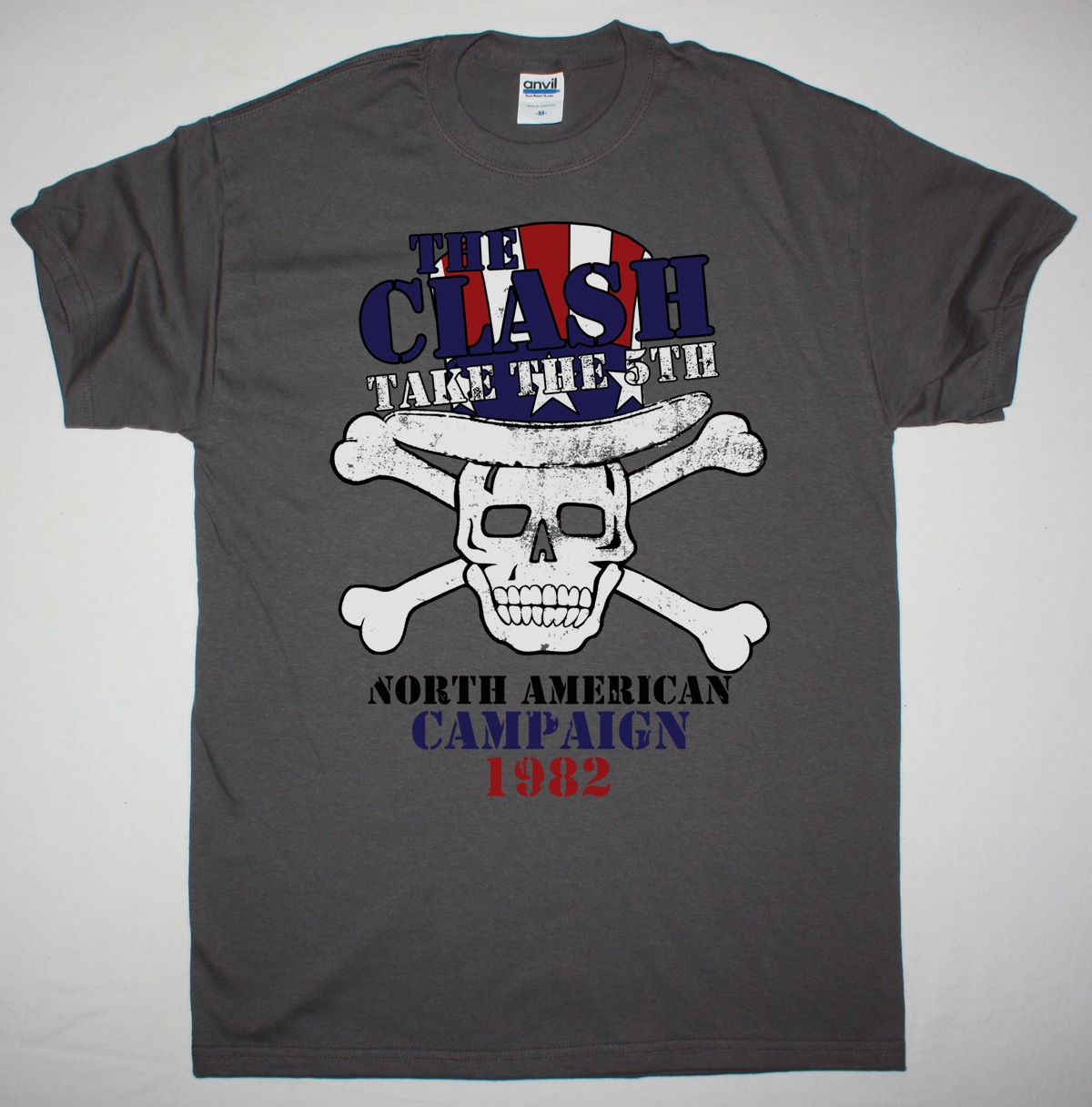 THE CLASH TAKE THE 5TH NEW GREY T-SHIRT
