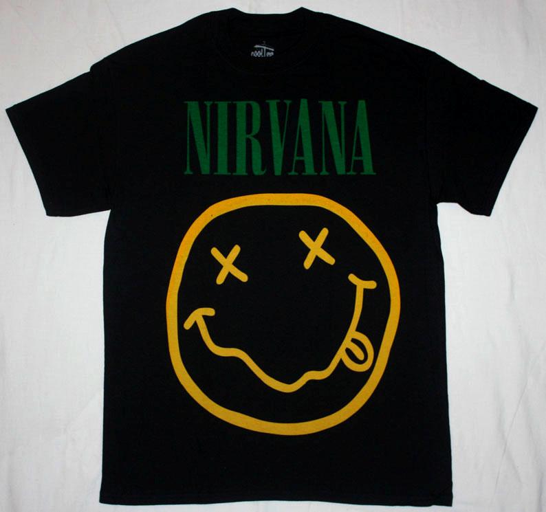 NIRVANA SMILE NEW BLACK T-SHIRT