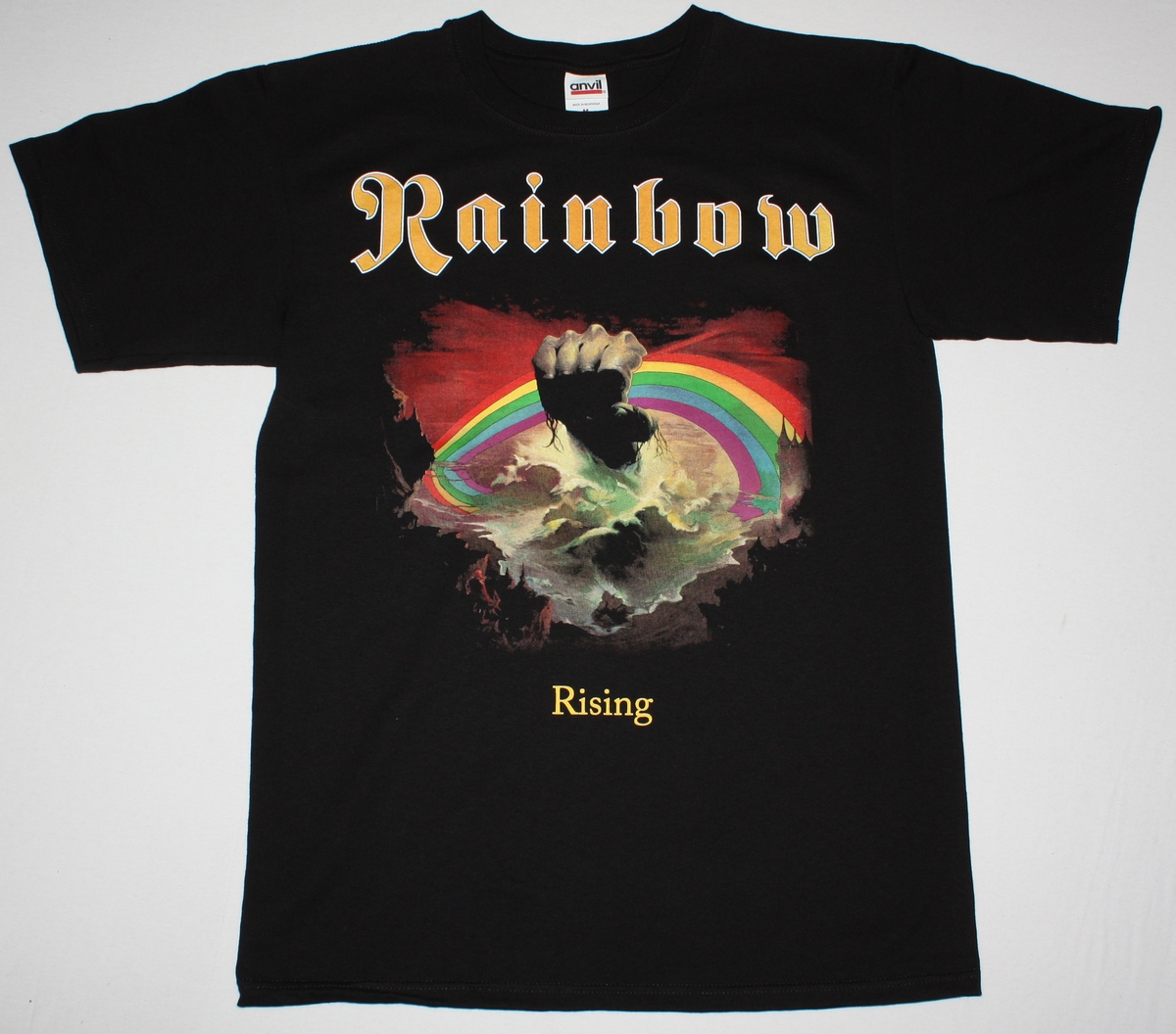 RAINBOW RISING NEW BLACK T-SHIRT