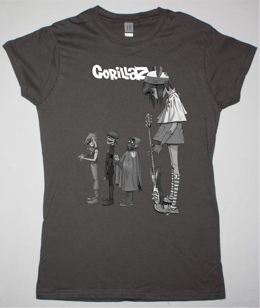 GORILLAZ NOODLE NEW LADY GREY CHARCOAL T SHIRT
