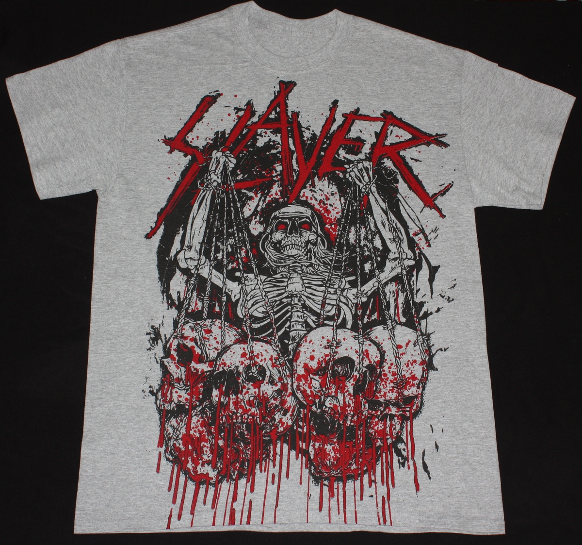 SLAYER SKULL TROPHIES NEW SPORT GREY T-SHIRT