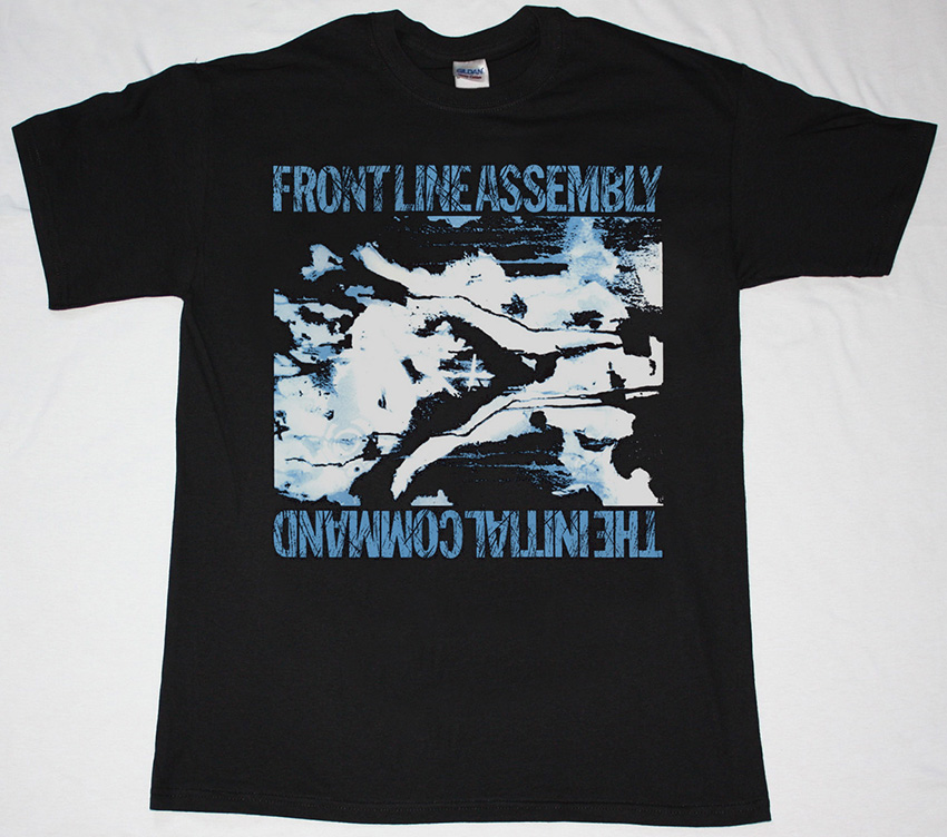 FRONT LINE ASSEMBLY THE INITIAL COMMAND NEW BLACK T-SHIRT