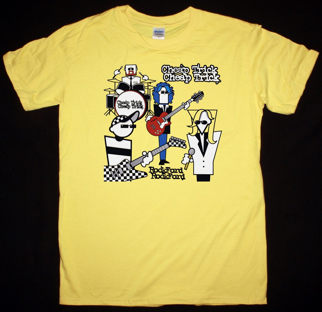 CHEAP TRICK ROCK FORD NEW YELLOW T-SHIRT