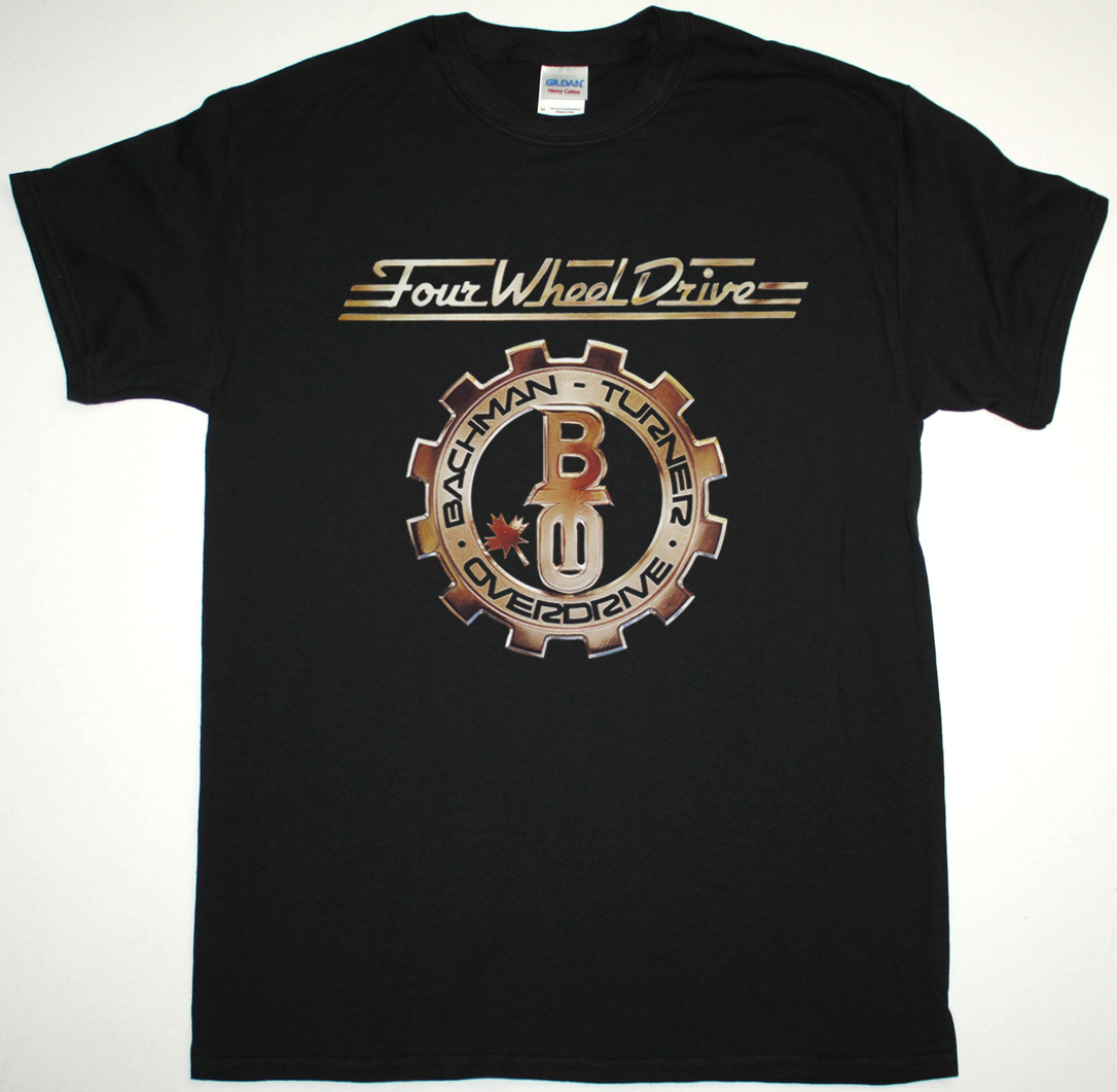 BACHMAN-TURNER OVERDRIVE FOUR WHEEL DRIVE 1975 NEW BLACK T-SHIRT