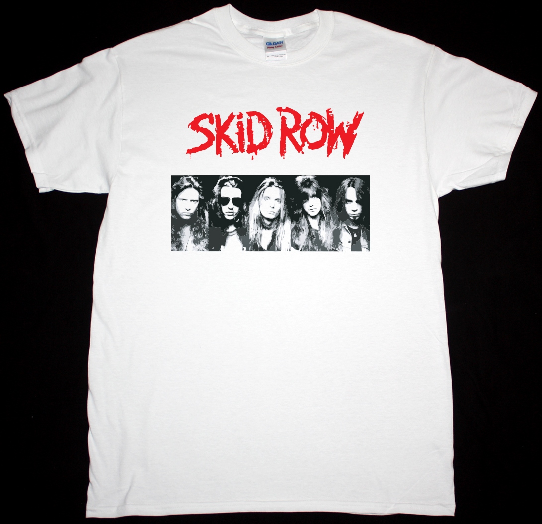 SKID ROW PHOTO BAND NEW WHITE T-SHIRT
