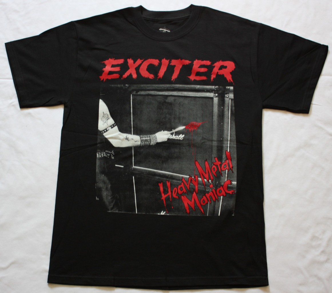 EXCITER HEAVY METAL MANIAC'83 NEW BLACK T-SHIRT