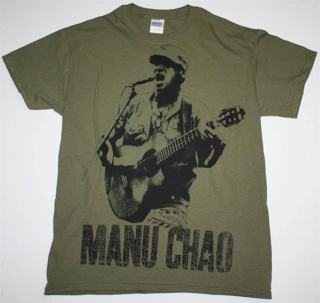 MANU CHAO EN VIVO JUMBO PRINT NEW MILITARY GREEN T-SHIRT