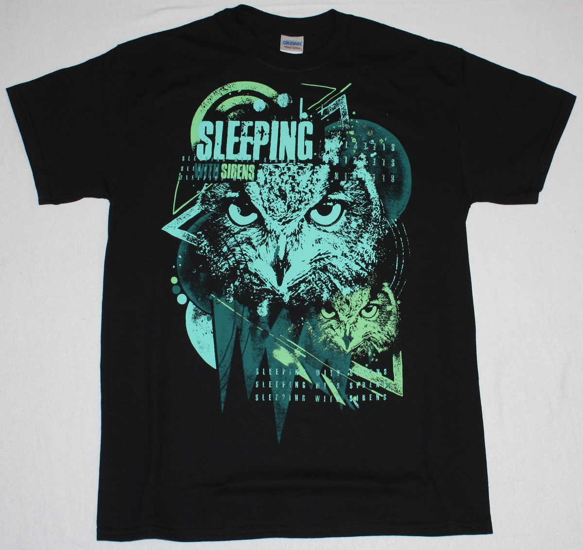 SLEEPING WITH SIRENS OWL NEW BLACK T-SHIRT