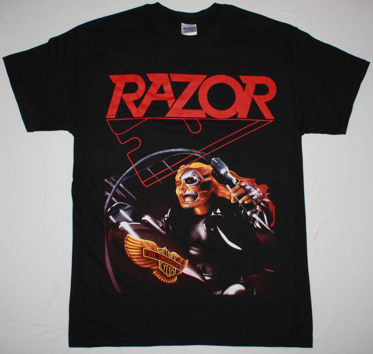 RAZOR EVIL INVADERS'85 NEW BLACK T-SHIRT
