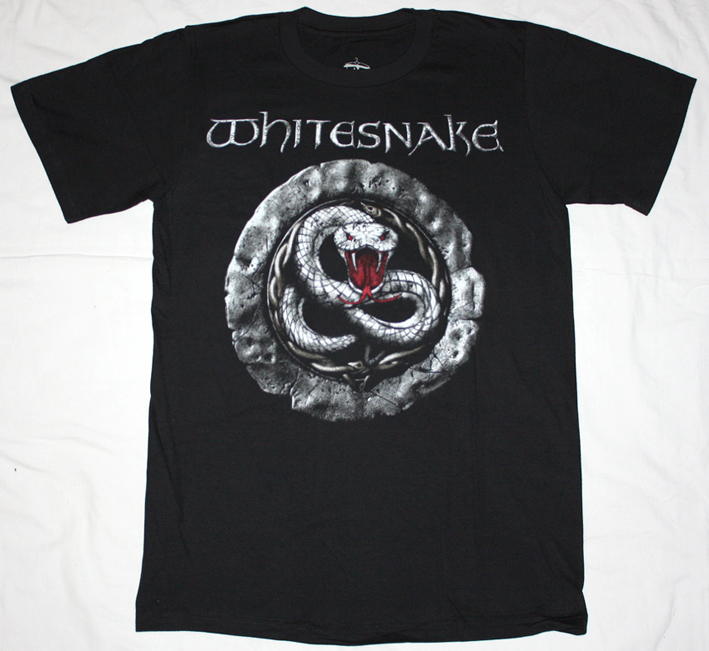 WHITESNAKE SIGN NEW BLACK T-SHIRT