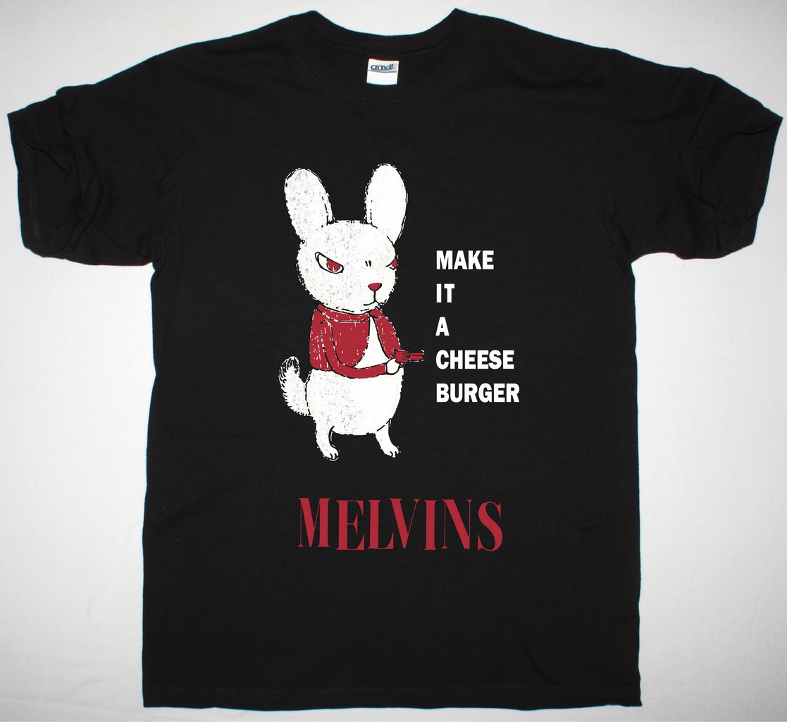 MELVINS CHEESBURGER NEW BLACK T-SHIRT