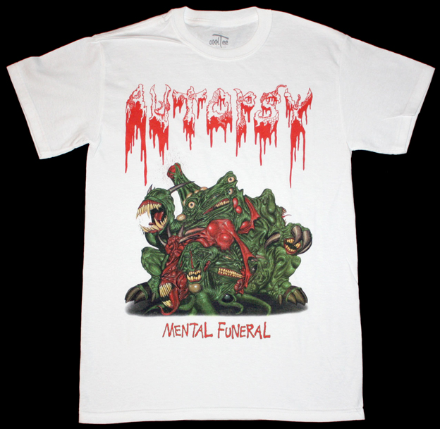 AUTOPSY MENTAL FUNERAL'91 NEW WHITE T-SHIRT
