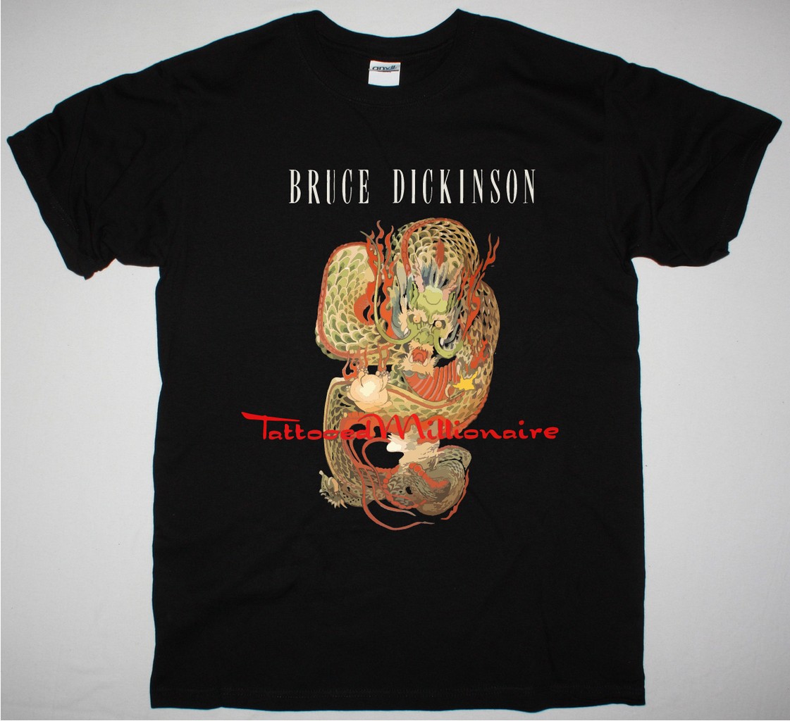 BRUCE DICKINSON TATTOOED MILLIONAIRE NEW BLACK T SHIRT