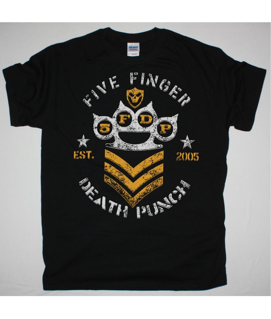 FIVE FINGER DEATH PUNCH CHEVRON NEW BLACK T SHIRT