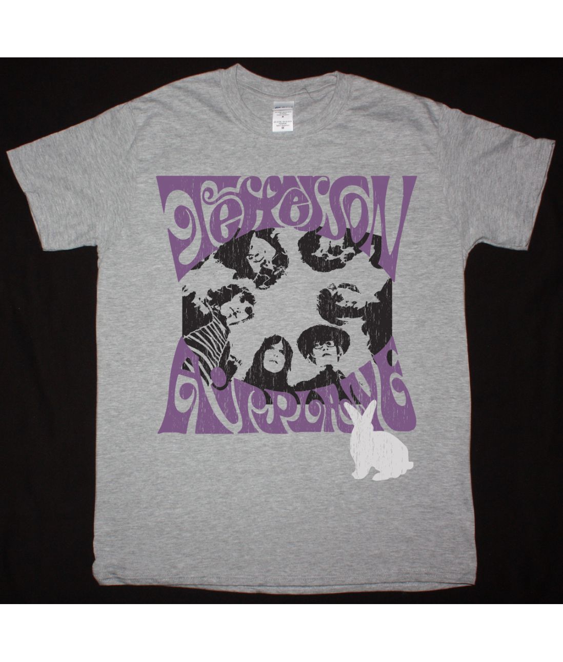 JEFFERSON AIRPLANE WHITE RABBIT NEW SPORTS GREY T SHIRT