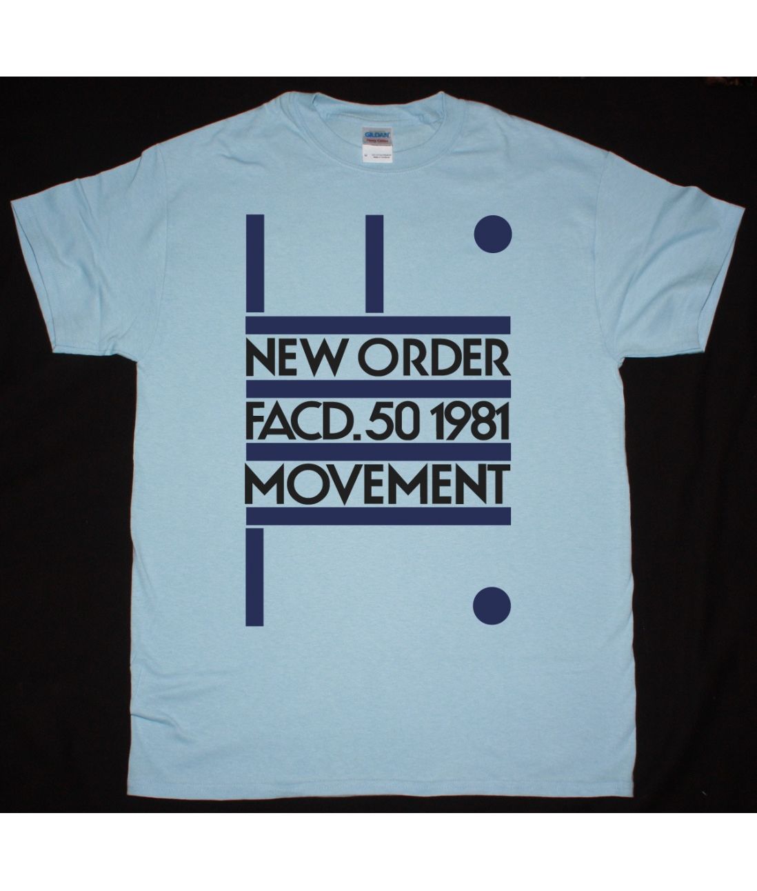 NEW ORDER MOVEMENT NEW LIGHT BLUE T SHIRT