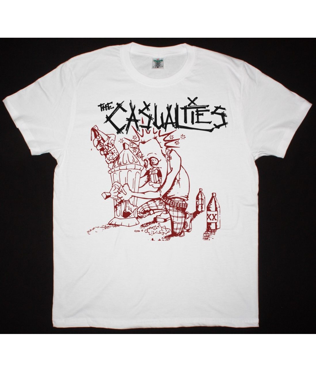 THE CASUALTIES 40 OZ OF CASUALTY NEW WHITE T SHIRT