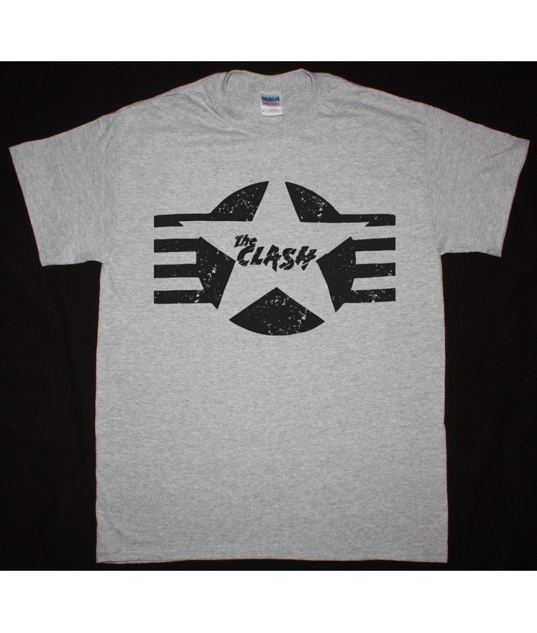 THE CLASH DISTRESSED LOGO NEW SPORTS GREY T SHIRT
