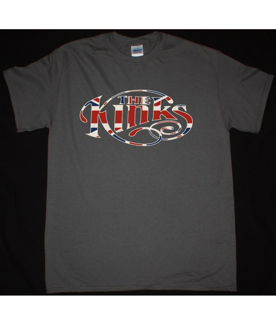 THE KINKS UNION JACK LOGO NEW GREY T SHIRT