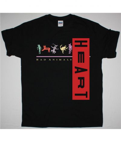 HEART BAD ANIMALS NEW BLACK T SHIRT